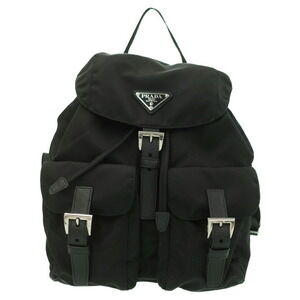 PRADA Two Pocket Tessuto Backpack Rucksack Daybag Black